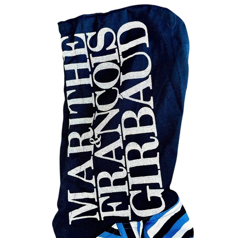 Marithe & Francois Girbaud Hoodie L 90s Blue Black Reflective Oversize Shirt NWT gallery