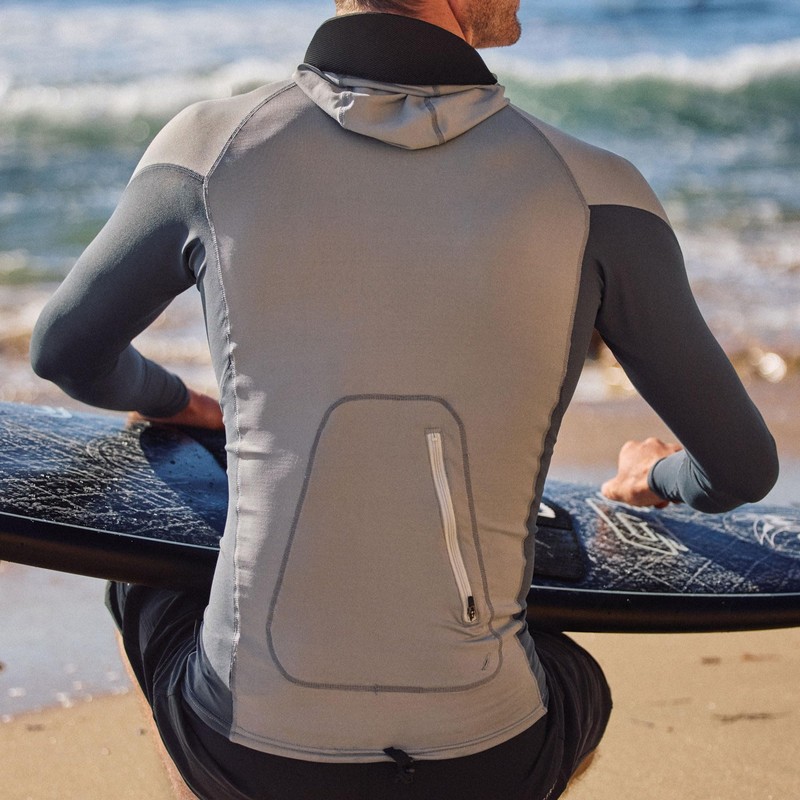 Men's Hyperfreak O'Zone Long Sleeve Rashguard with Hood, Smoke/Tempsteel, X-L... gallery
