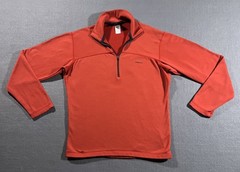 PATAGONIA Capilene 1/4 Zip Mens Small Red L/S Warm Fleece Ski Run Gorp READ