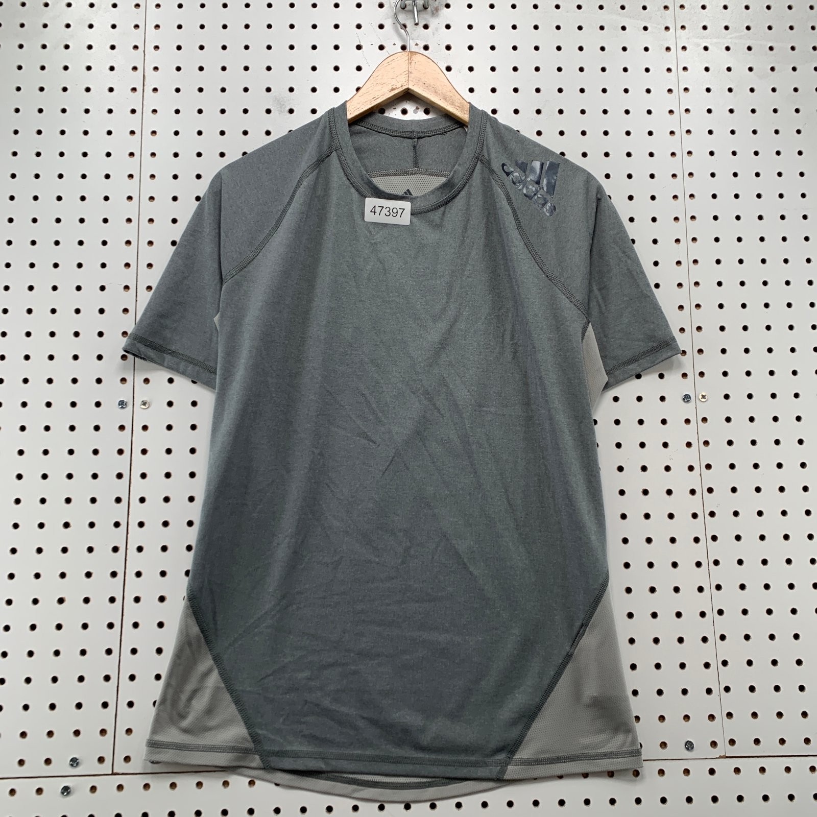 Adidas Alpha Skin Active T Shirt Mens Large Gray Climalite Work Out Run Logo gallery