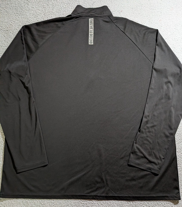 Grunt Style Men`s Solid Black Quarter Zip Long Sleeve Shirt / Size XXXLarge gallery