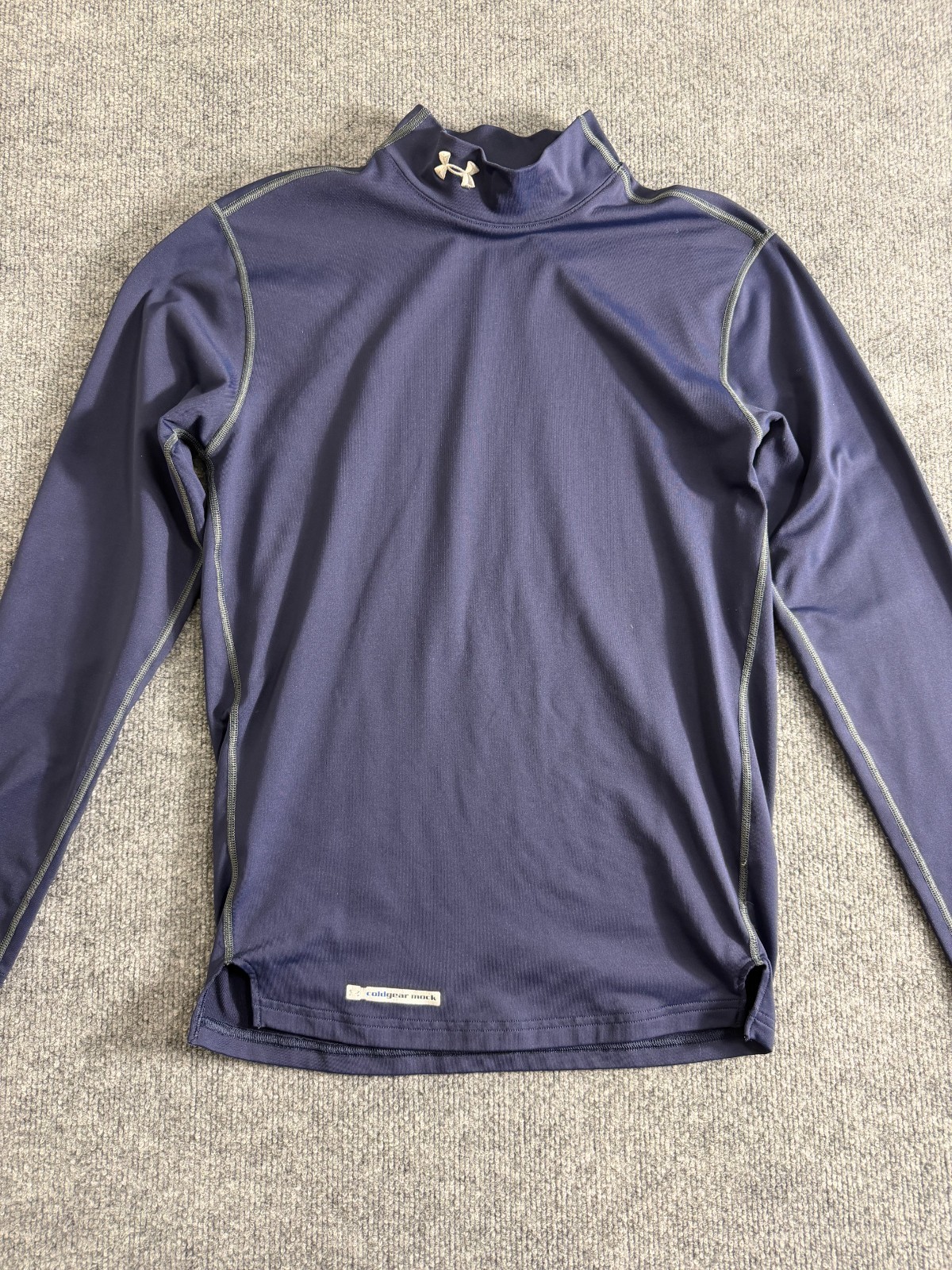 Under Armour ColdGear Mock Neck Fitted Long Sleeve Shirt Men’s Small Navy Blue gallery