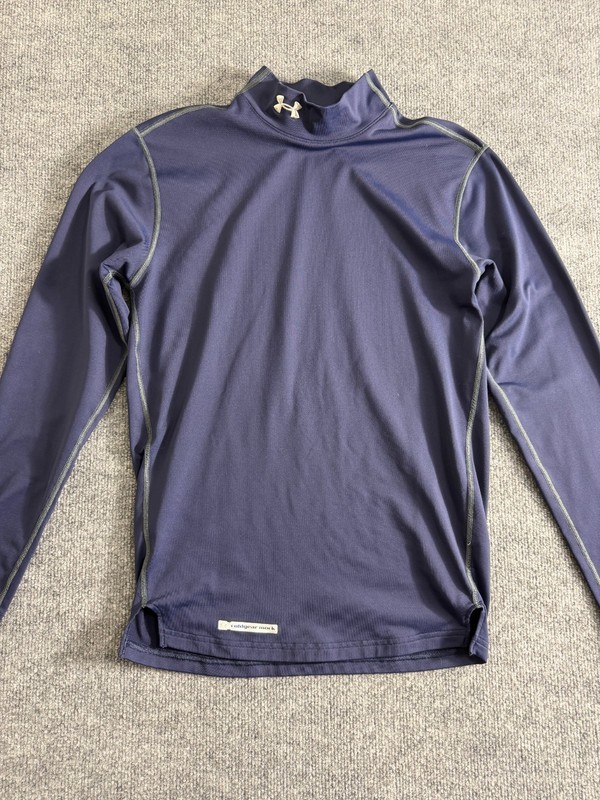 Under Armour ColdGear Mock Neck Fitted Long Sleeve Shirt Men’s Small Navy Blue gallery