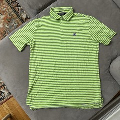 Polo Golf Ralph Lauren Green & Purple Stripe Vintage Lisle Polo Shirt Men’s SZ L