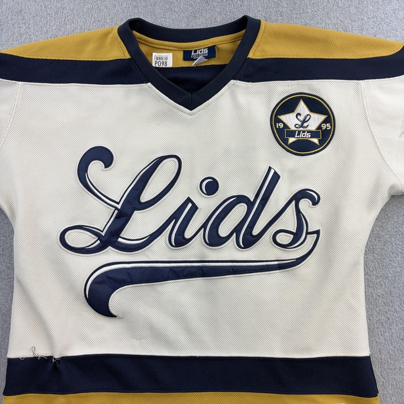 Lids Jersey Shirt Mens Small White Mesh Hockey 95 Logo Long Sleeve Striped gallery