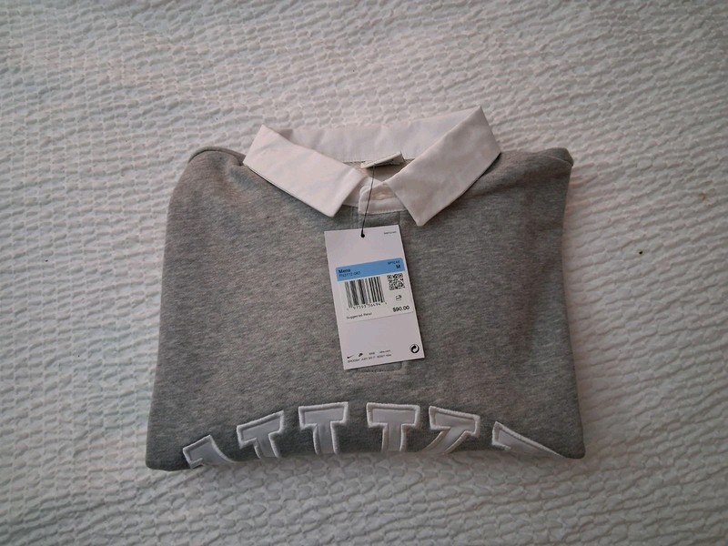 Nike Club Fleece Long-sleeved Fleece Polo Pullover Fn3112-063 Size Medium NWT gallery