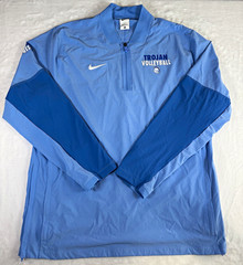 Nike Trojan Volleyball 1/2 Zip Pullover Jacket Men’s Large Blue Team Athletic