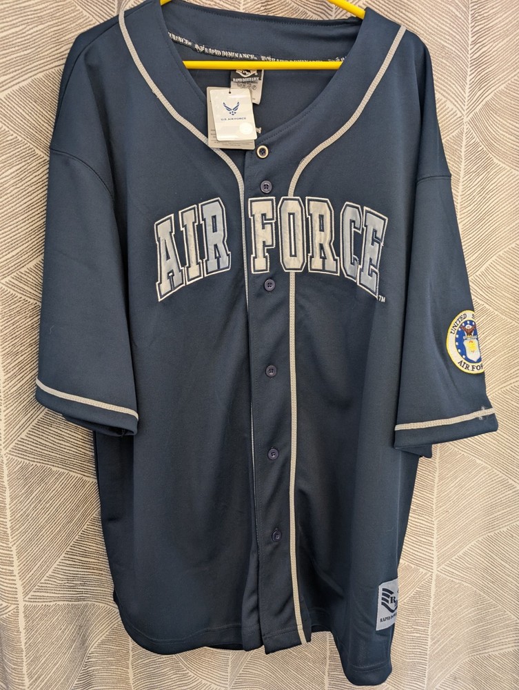 U.S. Air Force Rapid Dominance Men’s 2XL Button Up Baseball Jersey NEW w/ Tags