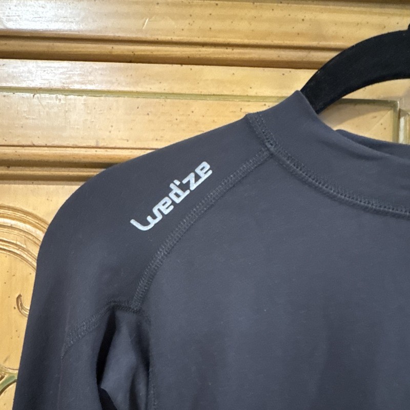 Wedze Men's small long Sleeve Athletic Fit Stretch T-Shirt base layer black gallery