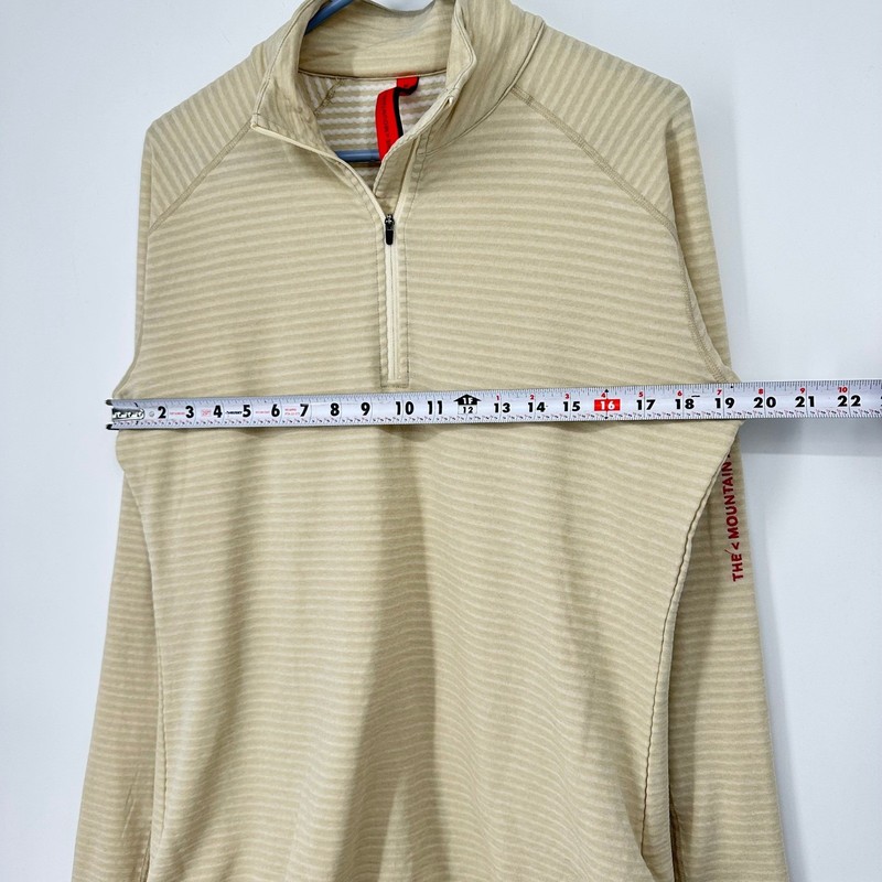 The Mountain Studio Mens M Beige Striped Quarter Zip Pullover Long Sleeve Shirt gallery