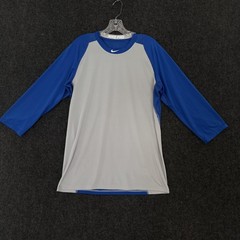 Nike Pro Baseball Shirt Men’s Large Blue Gray Dri-FIT 3/4 Raglan 880659-481