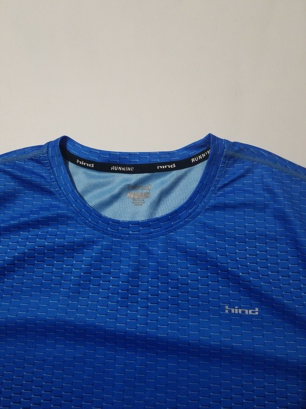 HIND HYDRA RUNNING MEN'S BLUE MOISTURE WICKING ATHLETIC S/S SHIRT SIZE LARGE gallery