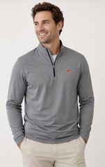 Peter Millar SMU Pony Up Stripe Performance 1/4 Zip College Blue & White Sz L