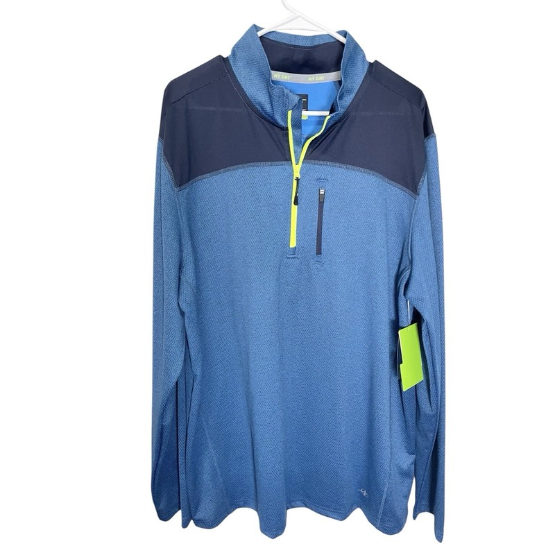 NordicTrack XL Blue Quarter Zip Pullover NT Dri Tech Pocket Sporty Athleisure gallery