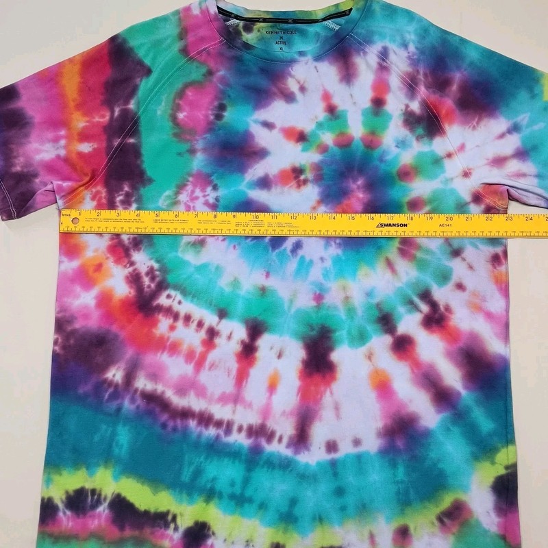 Handmade Tie-Dye XL Kenneth Cole Active T-Shirt Breatheable Festival Unisex OOAK gallery