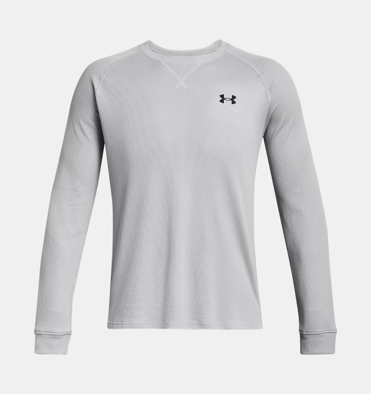 Under Armour Men's UA Waffle Crew Long Sleeve Shirt XL Gray 1302355-011 NWT gallery