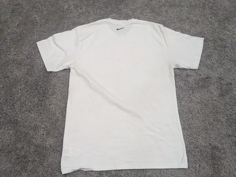 Nike Swim Men's Shirt Medium Crew Neck Short Sleeve White Spellout gallery