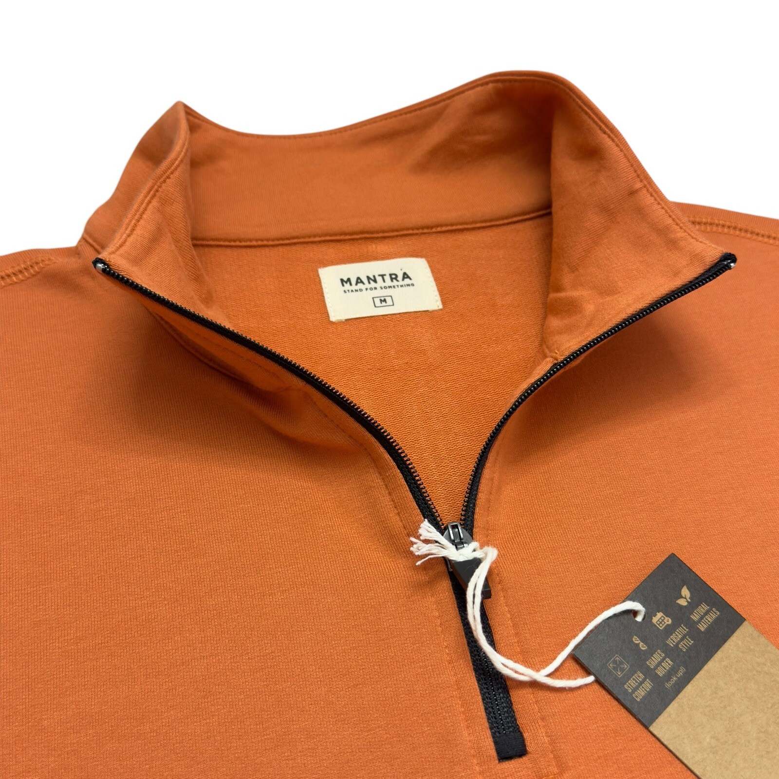 Mantra Essential Pullover 1/4 Zip Mango Peruvian Pima Cotton French Terry Mens M gallery