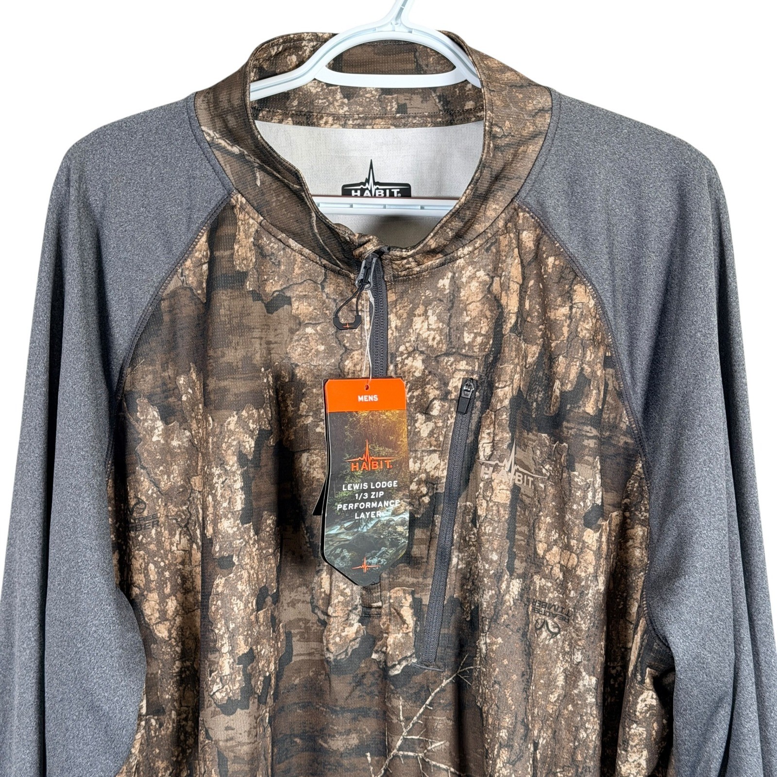 Habit Lewis Lodge 1/3 Zip Performance Layer Mens 2XL Camo Scent Factor Hunting gallery