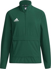 NEW Adidas Mens L LARGE Stadium 1/4 Zip Woven Long Sleeve TOP SHIRT GREEN IW2422