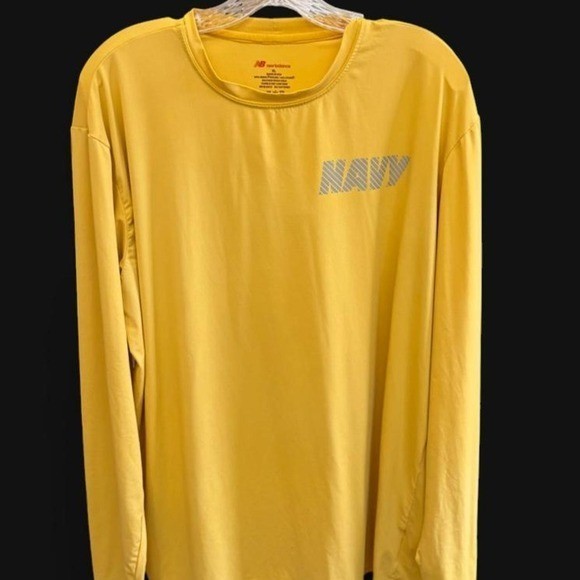 New Balance US Navy PT Shirt Long Sleeve Yellow Reflective Men's XL gallery