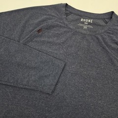 Rhone Reign Mens Medium Long Sleeve Performance Shirt Blue Gray Athletic Tee