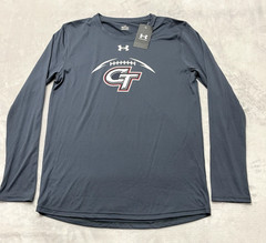 Under Armour Team Tech Tee Men Small Gray Loose Long Sleeve Stretch Breathable