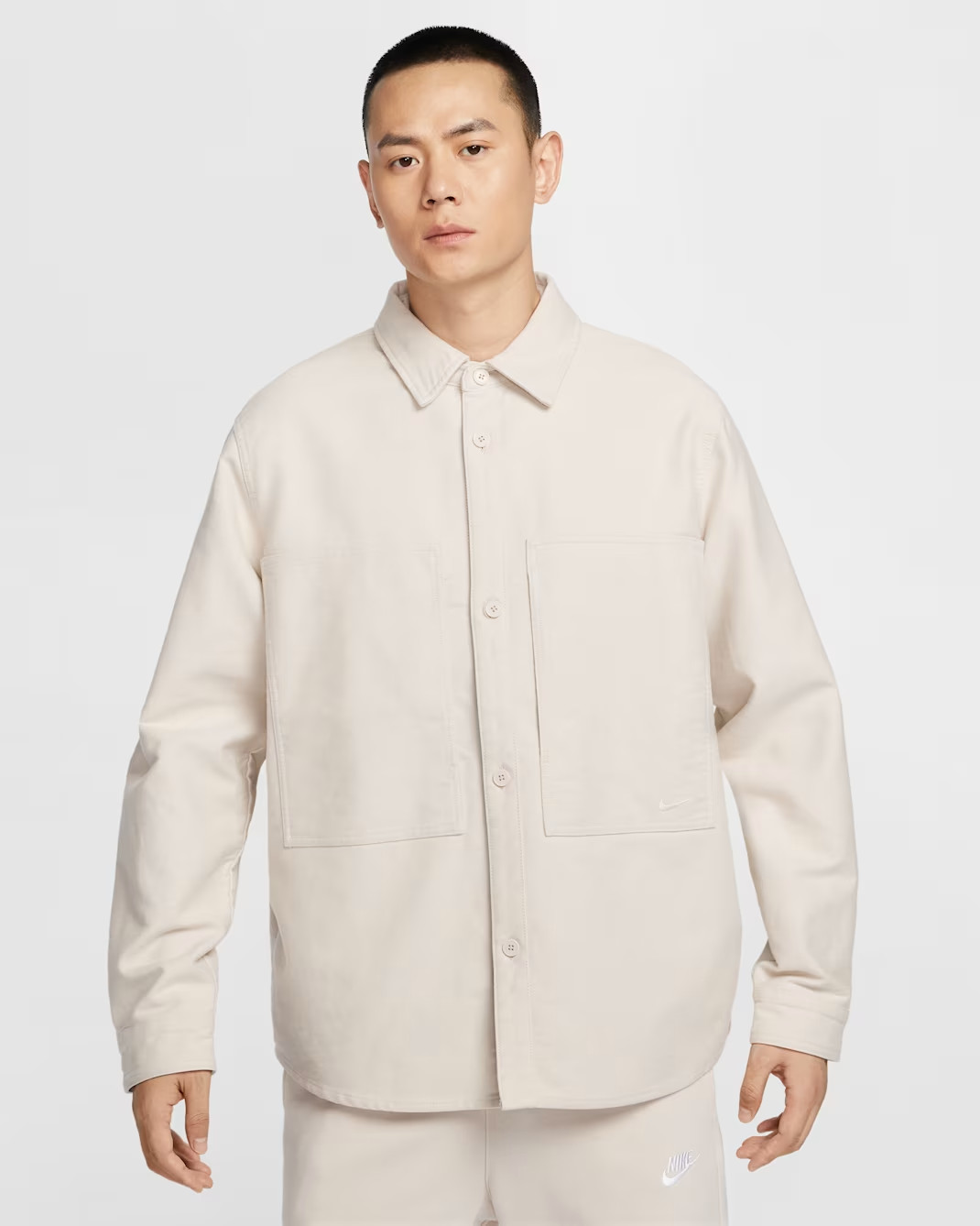 Nike Life LS Chamois Field Shirt Light Orewood Oversized Large NEW $145 gallery