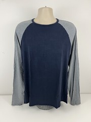 Lululemon Bodhi Long Sleeve Shirt Mens Size L Nautical Navy Heathered Gray USED
