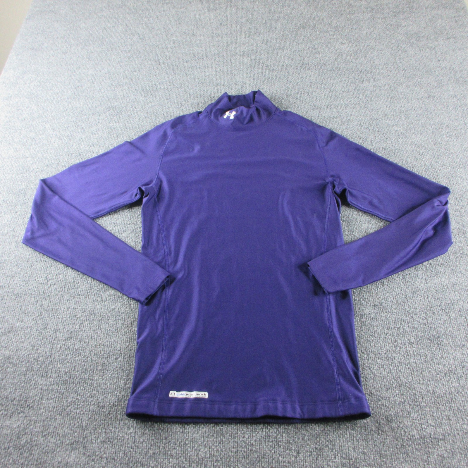 Under Armour ColdGear Shirt Mens L Purple Mock Neck Long Sleeve Compression gallery