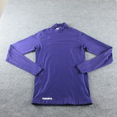 Under Armour ColdGear Shirt Mens L Purple Mock Neck Long Sleeve Compression