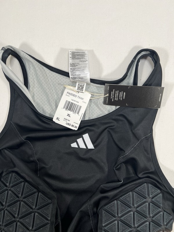 adidas Padded Compression Top Men's Black Small $80 MSRP gallery