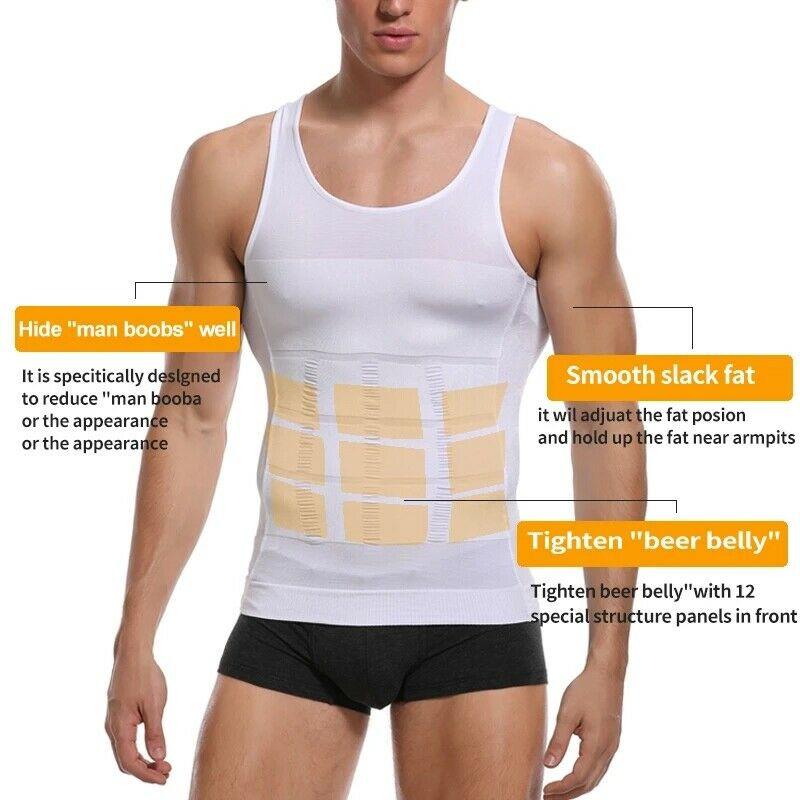 Men Body Shaper Slimming Shirt Compression Vest Elastic Sculpting Slim Shapewear gallery