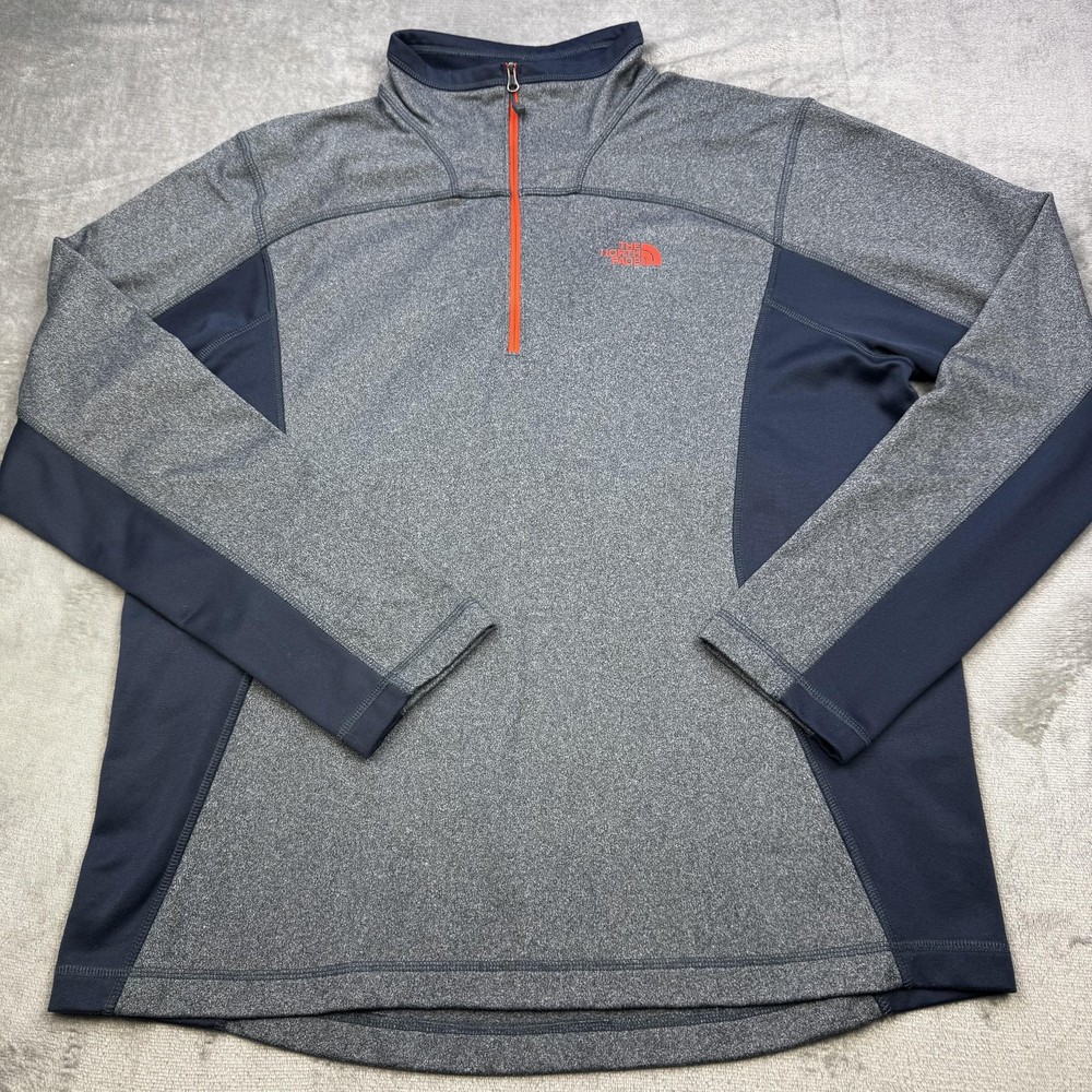 The North Face Pullover Mens Large Gray Quarter Zip Fleece Hiking Top Shirt