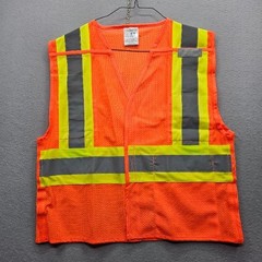 Kishigo Men’s Size Large Orange High Visibility Safety Vest Reflective