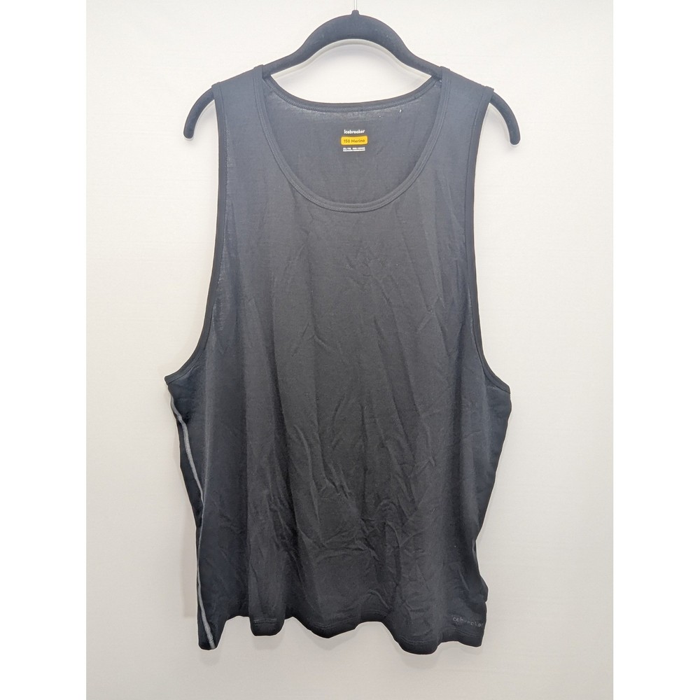 Icebreaker Tank Top Black Merino Wool 150 Base Layer 2XL Gorpcore Hiking Outdoor