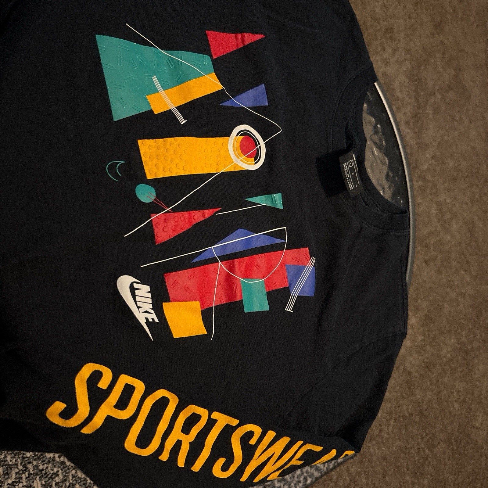 Black Nike sportswear long sleeve w/ bold graphics #90s #retro gallery