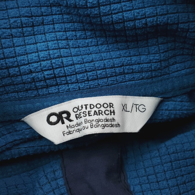 Outdoor Research Trail Mix Snap Pullover Mens Extra Large Blue Grid Fleece gallery