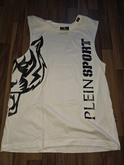 Plein Sport men’s vest shirt white S 100% cotton model tips1906
