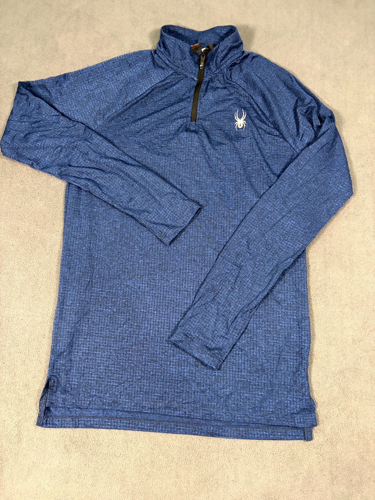 Spyder Top Mens Small Navy Blue Stretch Quarter Zip Moisture Wicking Athleisure gallery