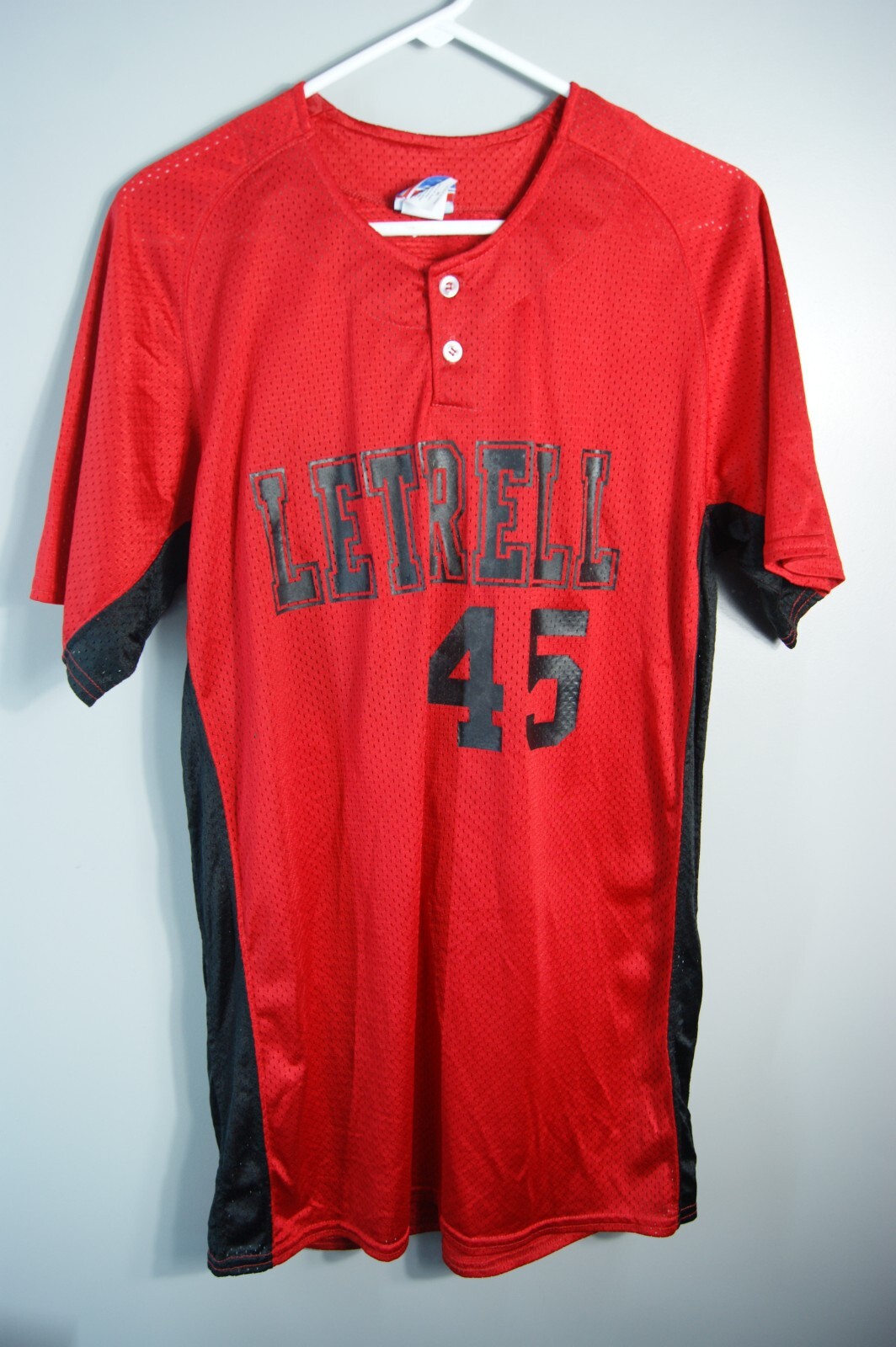 Letrell Sports Red with Black Baseball Jersey Men's Medium #45 gallery