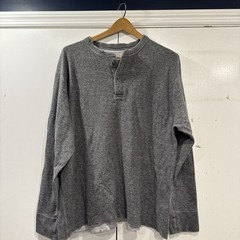LL Bean River Driver Thermal Shirt 2-Layer Henley Gray XXL Wool Cotton Men’s