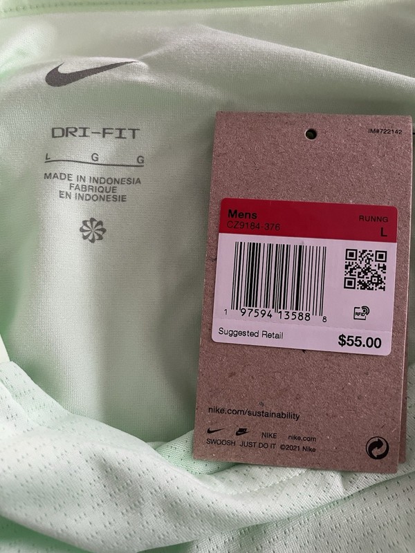 Nike Rise 365 Dri-Fit Running Top Shirt Vapour Green Men’s Size Large CZ9184-376 gallery