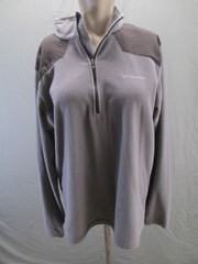 Columbia Size M Mens Gray Soft Shell 1/4 Zip Outdoor Hiking Active Pull Over 684