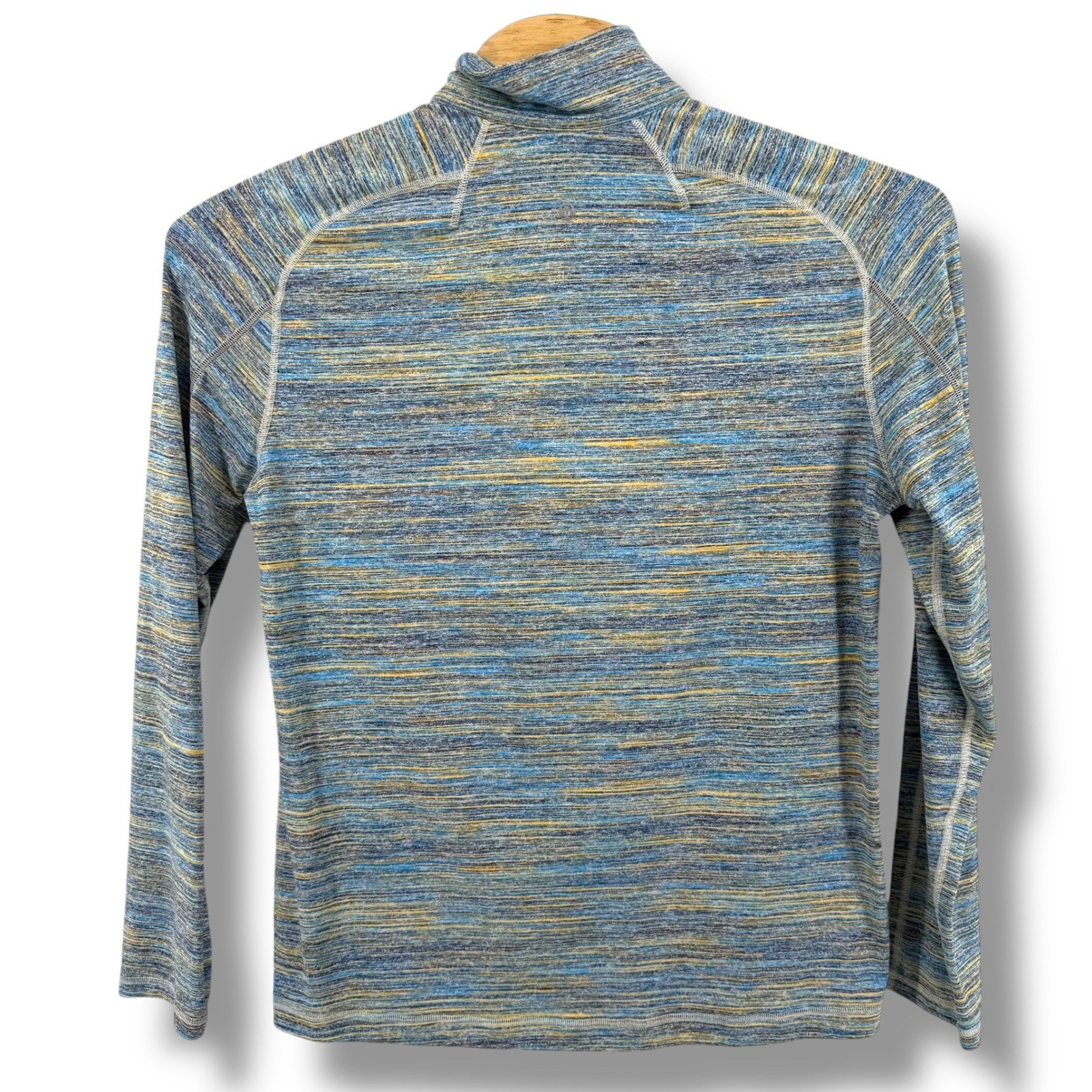 Lululemon Men's Multi Color Striped Quarter Zip Long Sleeve Athletic Top Large gallery