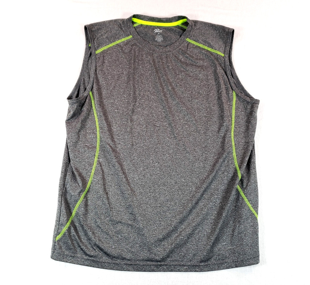 Zone Pro Athletic Mens Size XL Gray Green Sleeveless Shirt Top