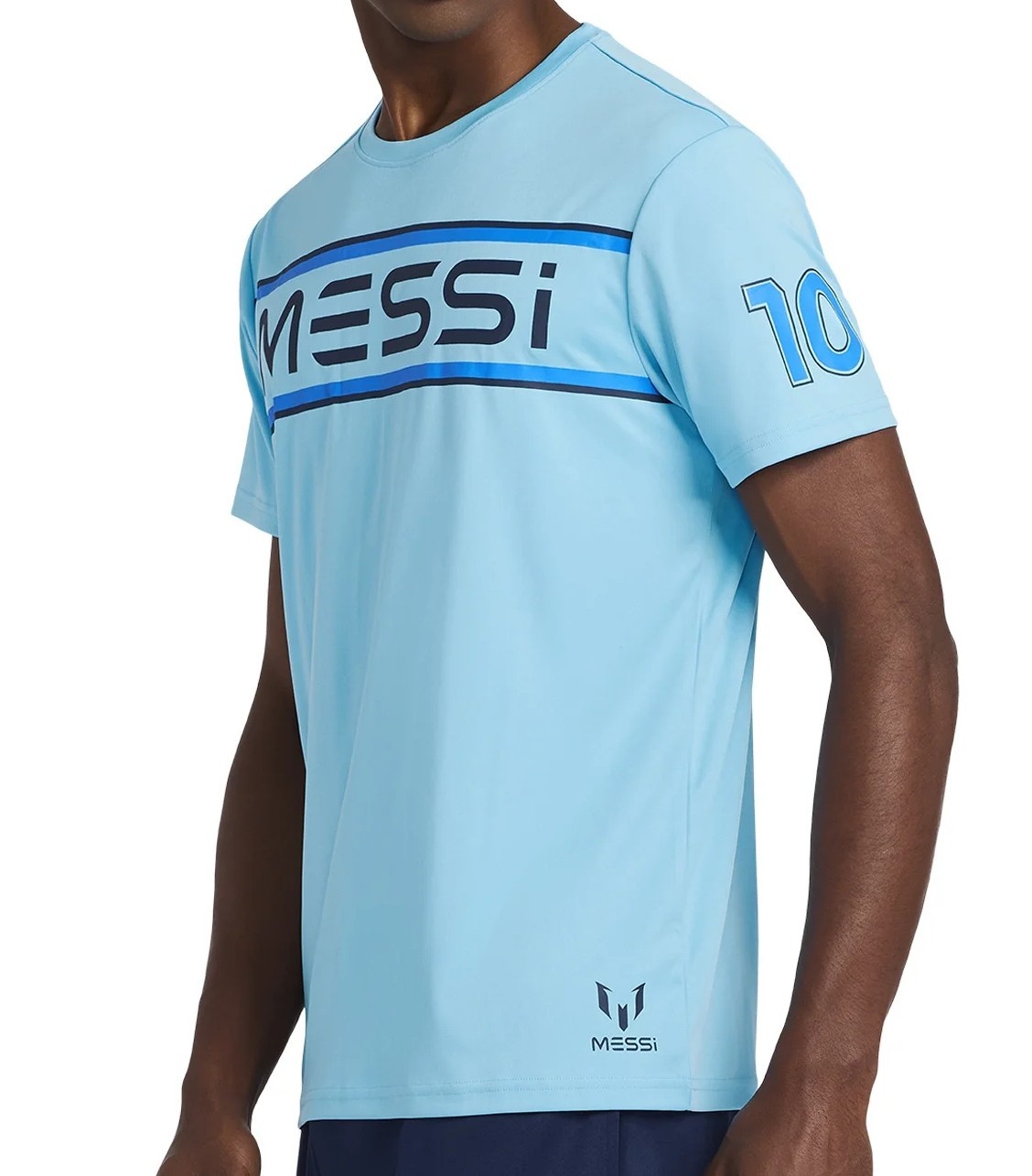 Messi Mens Blue Short Sleeve Breathable Polyester Athletic Jersey Top Size M gallery