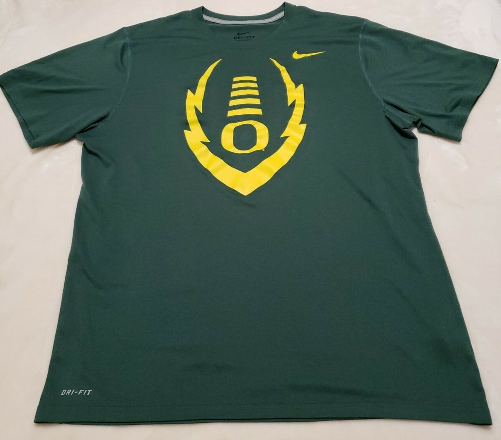 Nike Oregon Ducks Athletic Training Shirt Mens Green Dri-Fit Short Sleeve large