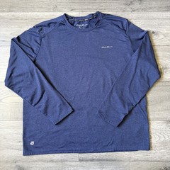 Eddie Bauer Men’s Casual Motion FreeDry Navy Performance Shirt – Size Medium