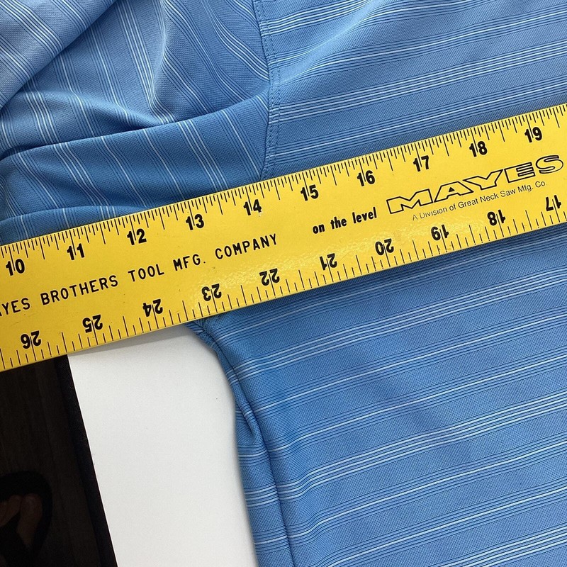 Nike Golf Fit Dry Men’s Golf Polo Shirt Light Blue White Stripes Size Large 936 gallery
